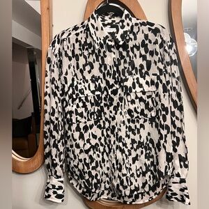 Equipment Black and White Blouse